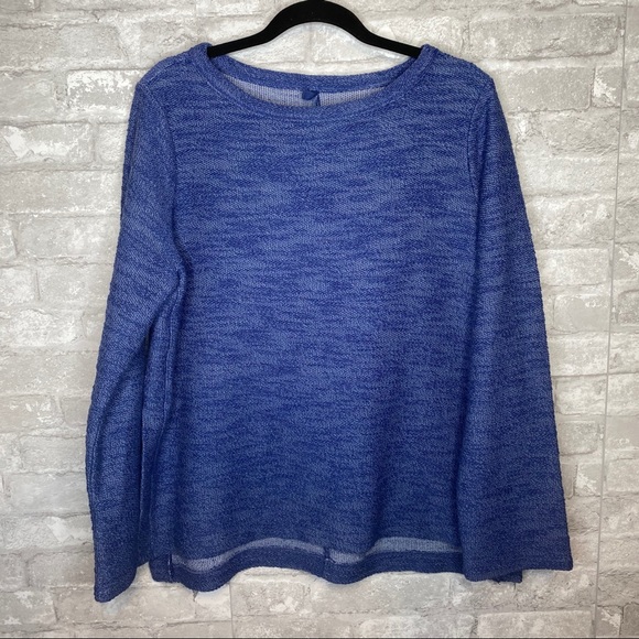Lou & Grey Tops - Lou & Grey Blue Textured Pullover Size Medium
